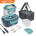 B10-1292 Amz Top Seller 1.5L Stainless Steel Portable Electric Food Container Heating Lunch Box Food Warmer with Carry Bag