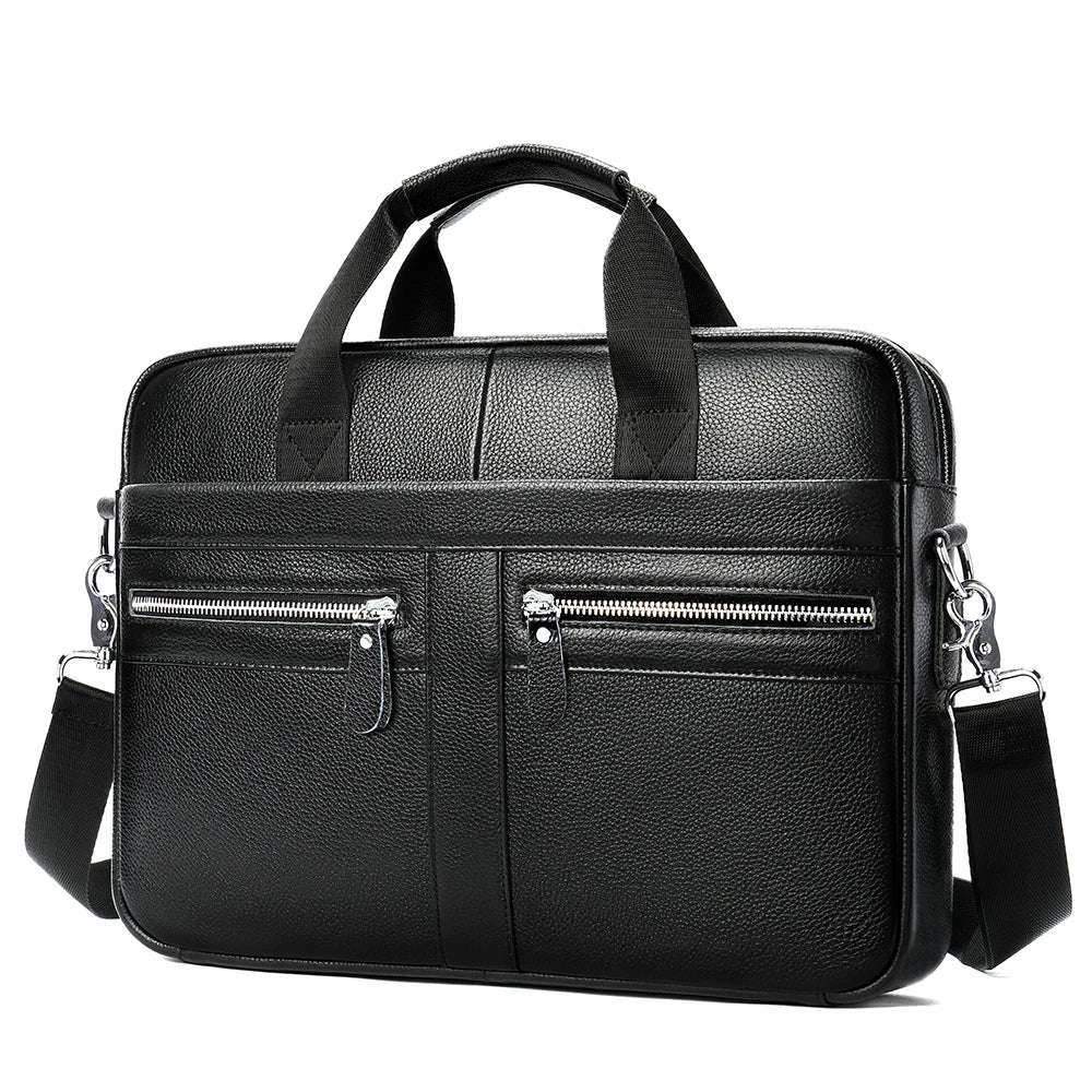 Professional Custom 2099 Real Cowhide Leather Office Briefcase Messenger Bag Leather Laptop Bag Leather Briefcase Bag