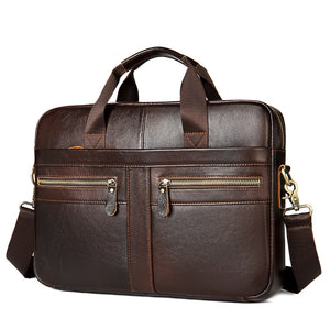 Professional Custom 2099 Real Cowhide Leather Office Briefcase Messenger Bag Leather Laptop Bag Leather Briefcase Bag